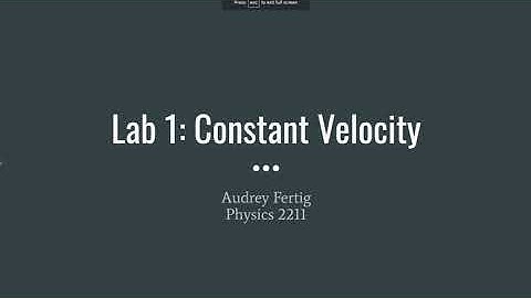 Physics Lab 1: Constant Velocity