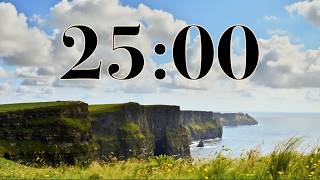 25 Minute St. Patrick's Day Timer | Cliffs of Moher & Irish Instrumental Music (No Lyrics)