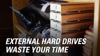 If you are editing a project with team, external hard drives can waste
lot of your time. copying media between drives, finding which file is
on dri...