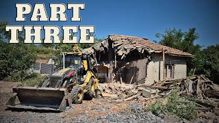 CAT 428E Bringing Down Old House | Excavator Operator POV