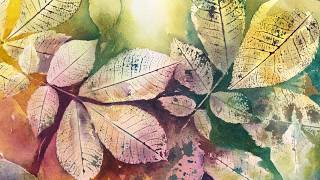 Watercolor Negative Painting & Leaf Stamping! (481)