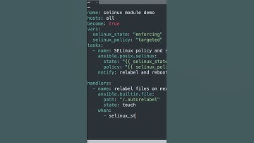 #shorts Set the SELinux Policy States and Modes on Linux - Ansible module selinux #linux #security