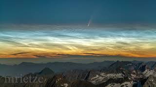 NLC and Comet Neowise over Zillertaler Alps