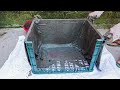 Cement ideas and old plastic baskets // Build aquarium, waterfall and potted plants combination