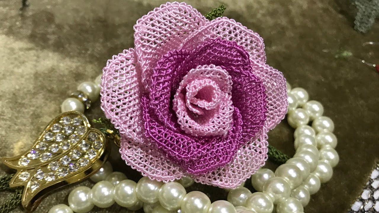 İğne oyası Gül dikimi ve tasarımı #tasarım#tesbih#çeyiz#düğün#nişan