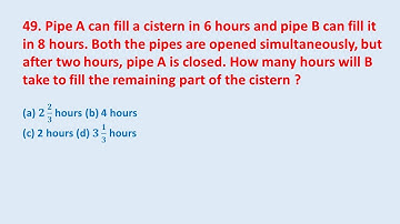 49. Pipe A can fill a cistern in 6 hours and pipe B can fill it in 8 hours. Both the || edu214
