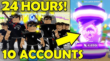 Clicker Simulator HATCHING for 24 HOURS on 10 ACCOUNTS! Clicker Sim NEW 465 EVENT EGG!