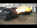 McLaren 12C + Aventador Roadster Shooting Flames!