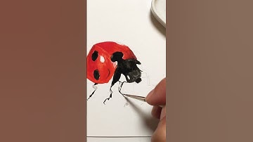 LadyBug Painting #art #watercolor #artshorts