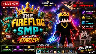 🛑Live😮Minecraft Public Server FIRE FLAG SMP S1 24/7 😮@vikufflive #live