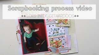 Scrapbooking process video ~ DLS #41 Flowers & feathers ~ Loes in de gitaardoos