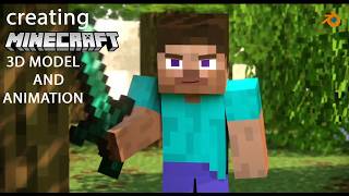 Creating Minecraft 3d model and animation in Blender ep 19