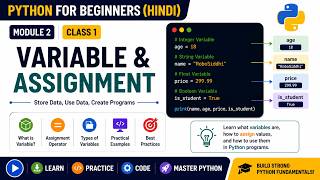Module 2 | Class 1 | Variables & Assignment in Python | Python Course in Hindi | RoboSiddhi