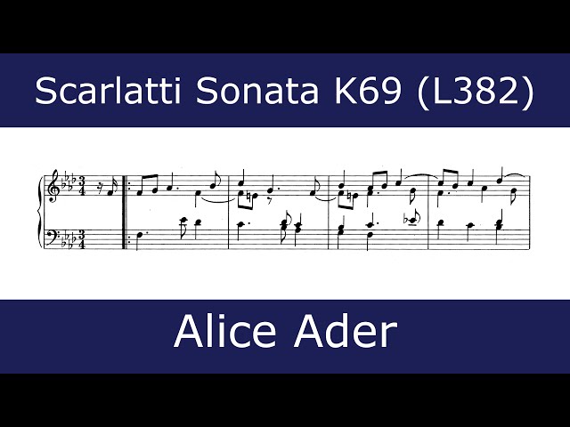 The beauty of Scarlatti - Sonata in F minor K69 (Alice Ader) - YouTube