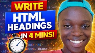 Learn HTML headings in 4 minutes!🔥(Beginners tutorial)
