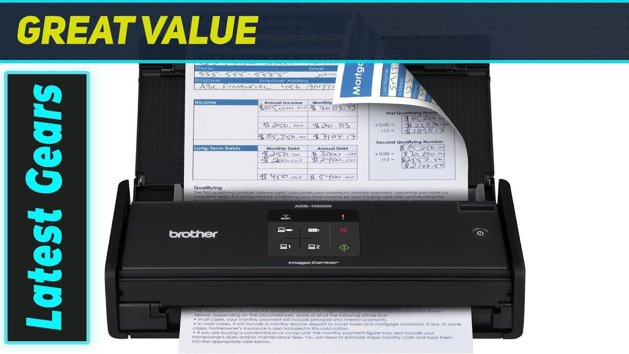 «Brother ADS1000W: лучший компактный сканер для вашего домашнего офиса!»