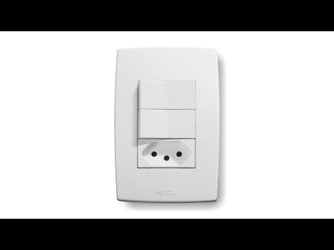 Tomada (2P + T) com 2 interruptor, 10A/250Vca 🢖 Linha Mec-Plus 🢔 Engate Convencional (39692)