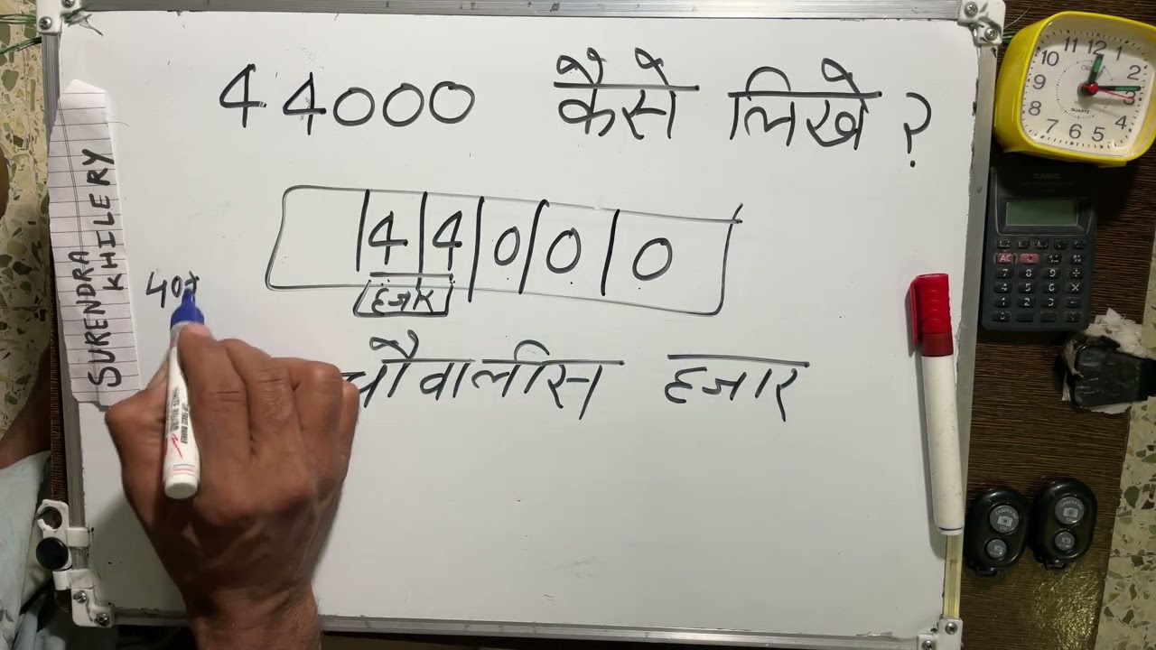 44000 kaise likhate hain | Forty Four thousand only | 44,000 Spelling hindi english | Hindi
