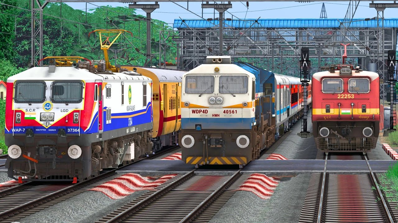 TRAINS CROSSING RUSH IN RAILWAY GATE | BUMPY RAILROAD | Train Simulator | Railwork | NTG GAMING