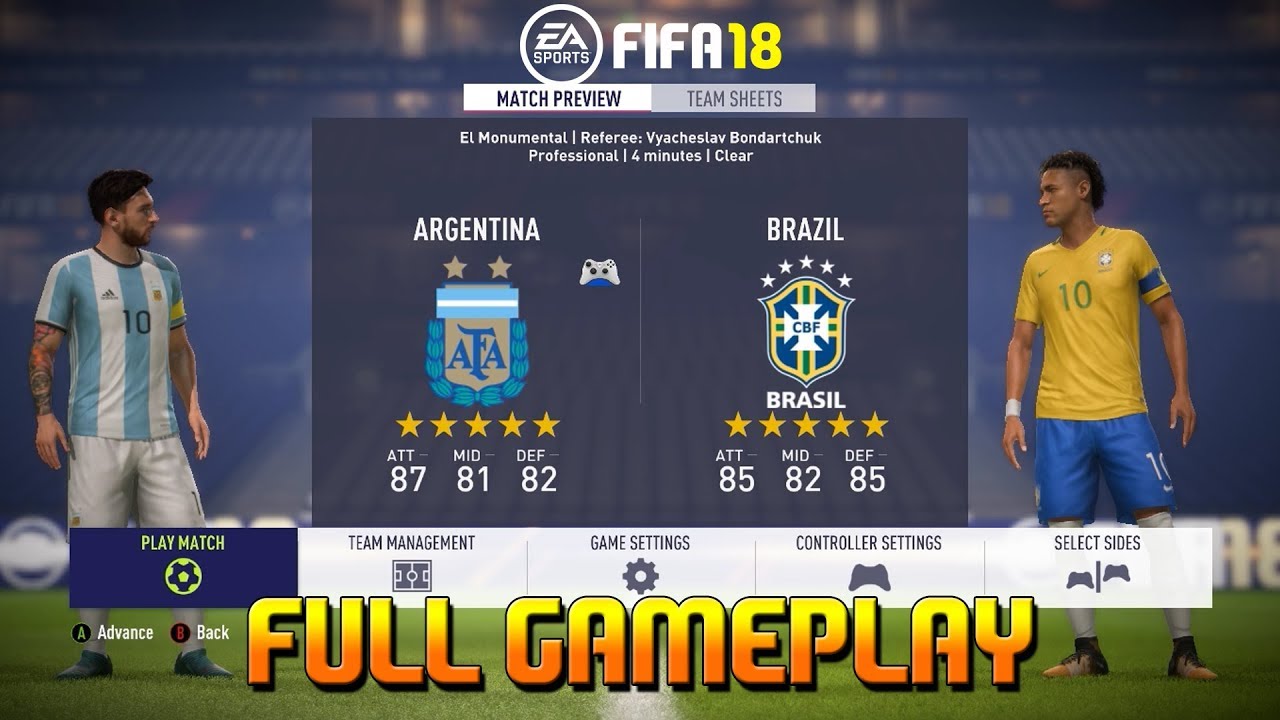 Brasil vs Argentina 2017/2018 - 🕹️ Online Game