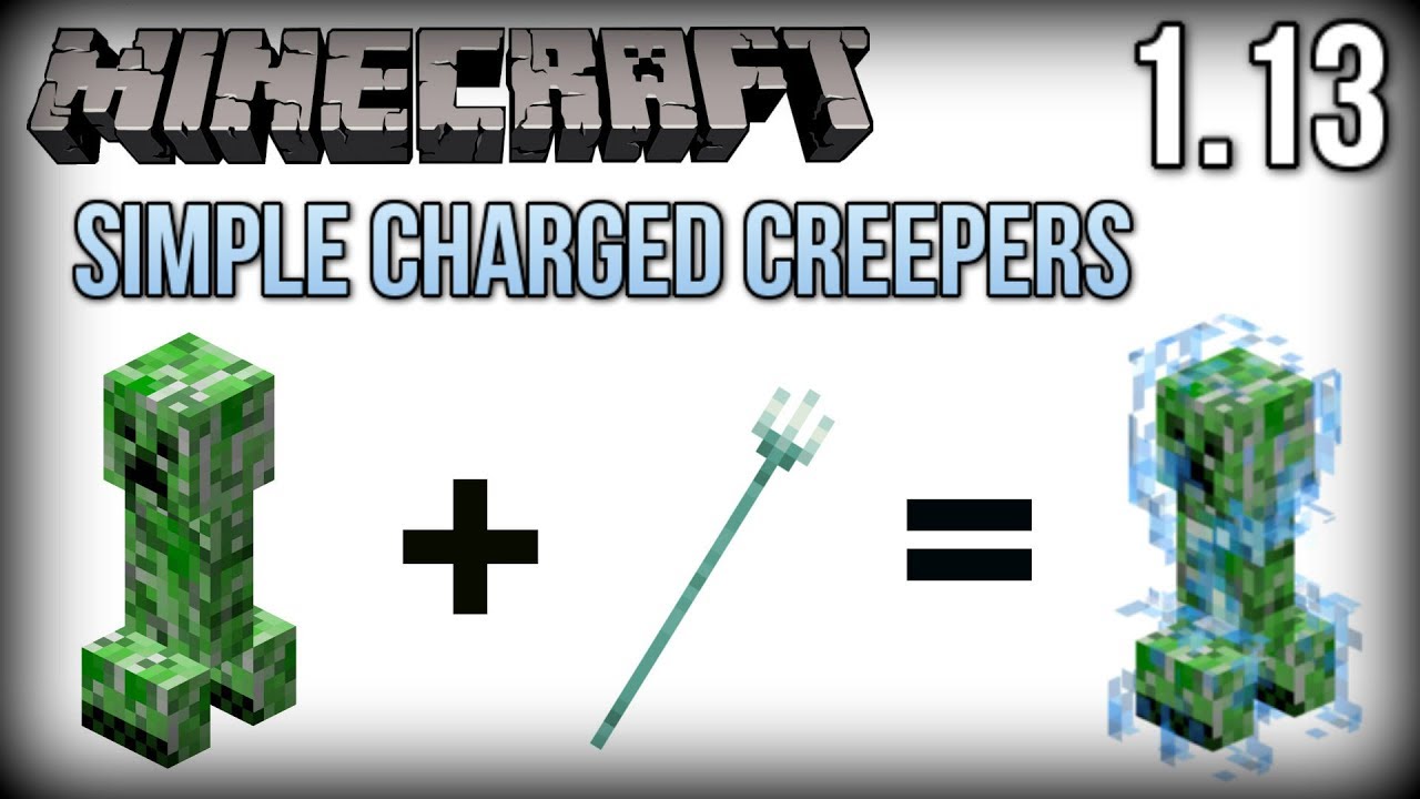 NEW & EASY Way to Create Charged Creepers in Minecraft 1.13 (Update Aquatic)