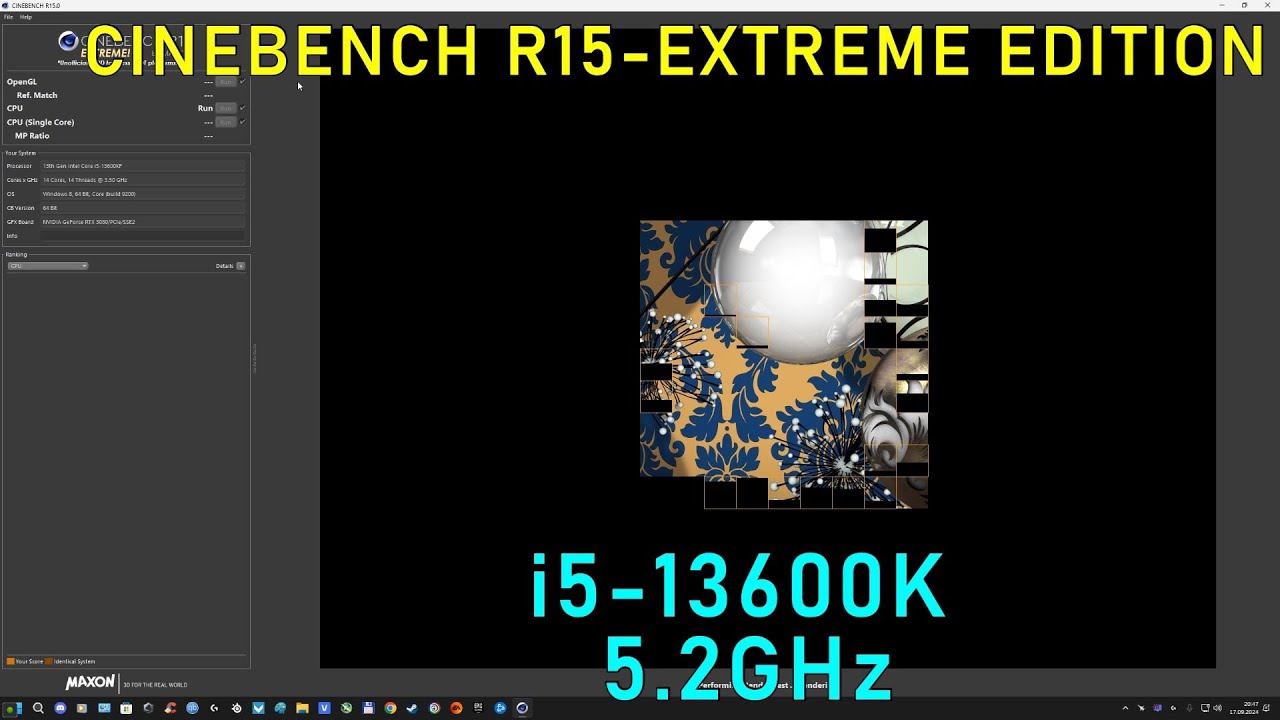 Cinebench R15 Extreme: 13600K (HT-Off) 5.2GHz - YouTube