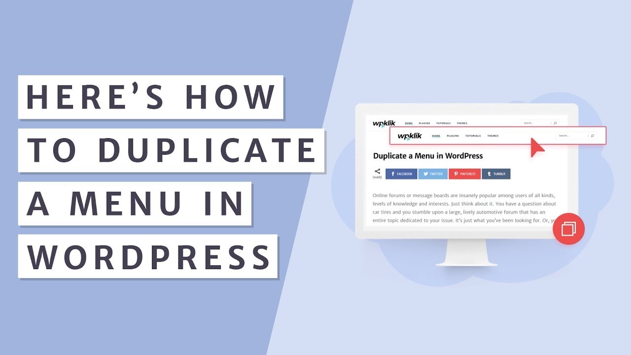 How to Duplicate a Menu in WordPress - YouTube