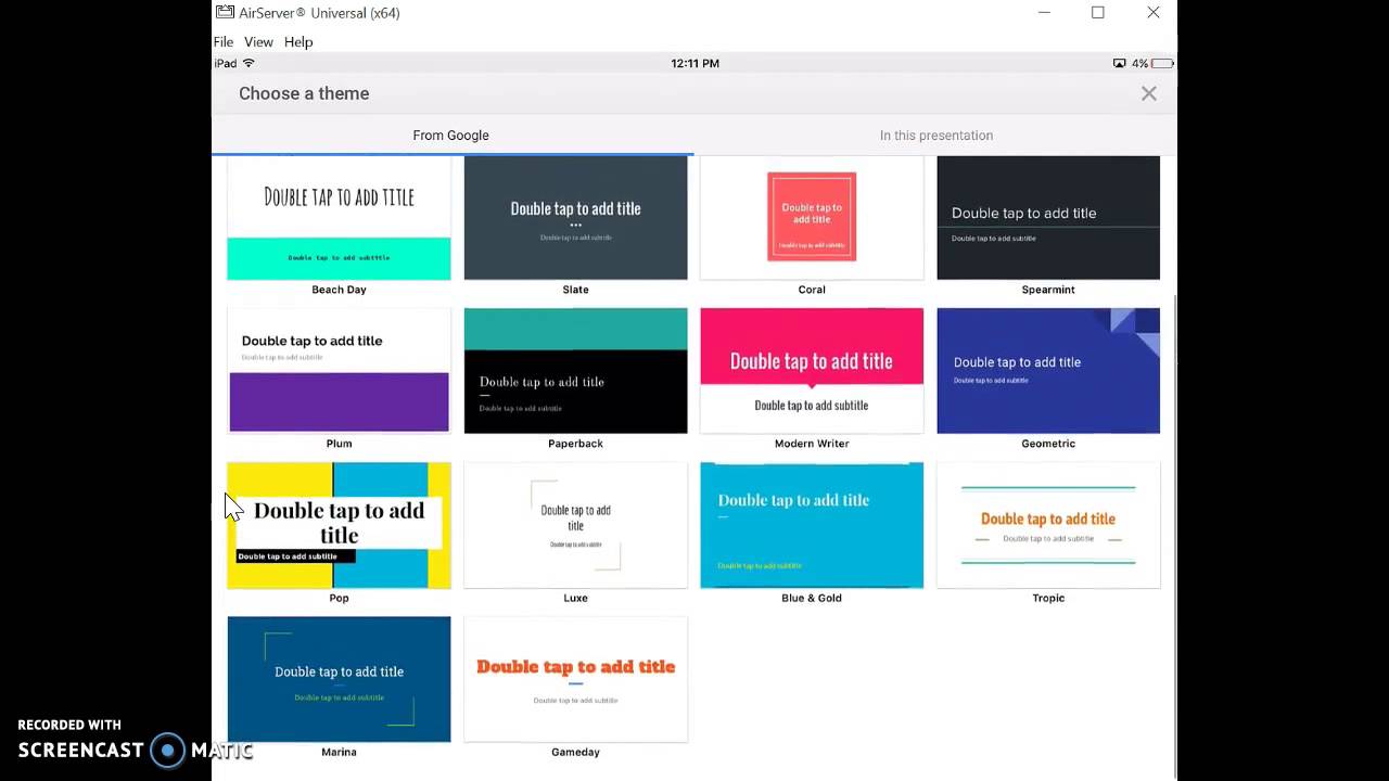 google slide presentation on ipad