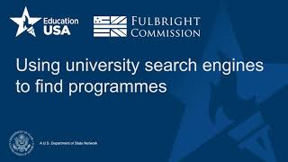Fulbright-EducationUSA video: Using university search engines to find programmes