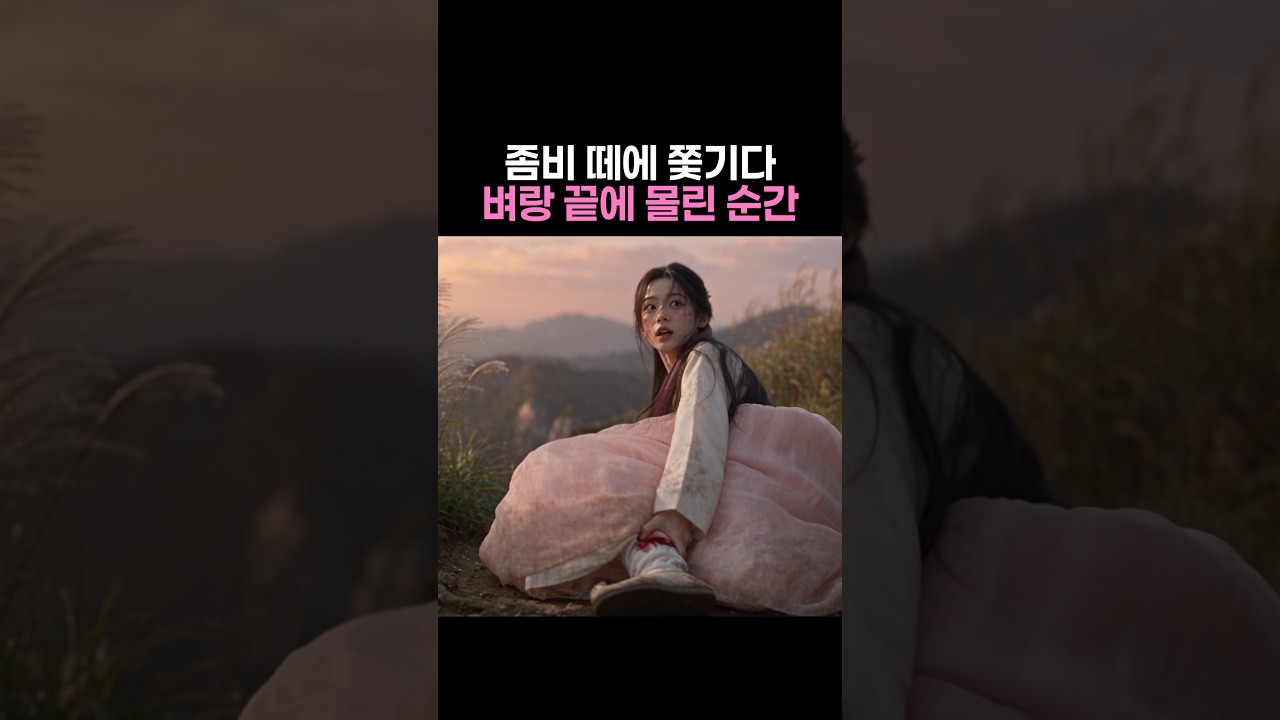 좀비 떼에 쫓기다 벼랑 끝에 몰린 순간