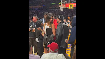 Bad Bunny & Kendall Jenner at Lakers-Warriors game 6