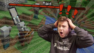 My First Raid in Minecraft...