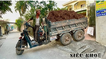 công nông một khối chở đất ngõ nhỏ chạy cực bốc | Máy xúc múc cát ô tô chở cát | Excavator truck