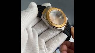 Boîtier de montre de plongée en verre saphir, deux tons or 200M,