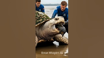 Giant Albino Turtle Saved from Parasites and barnacles #turtlerescue