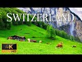 Flying over switzerland 4k u relaxing music with beautiful nature film for stress relief