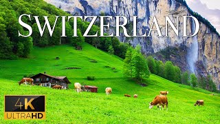 FLYING OVER SWITZERLAND (4K Video UHD) - Relaxing Music With Beautiful Nature Film For Stress Relief