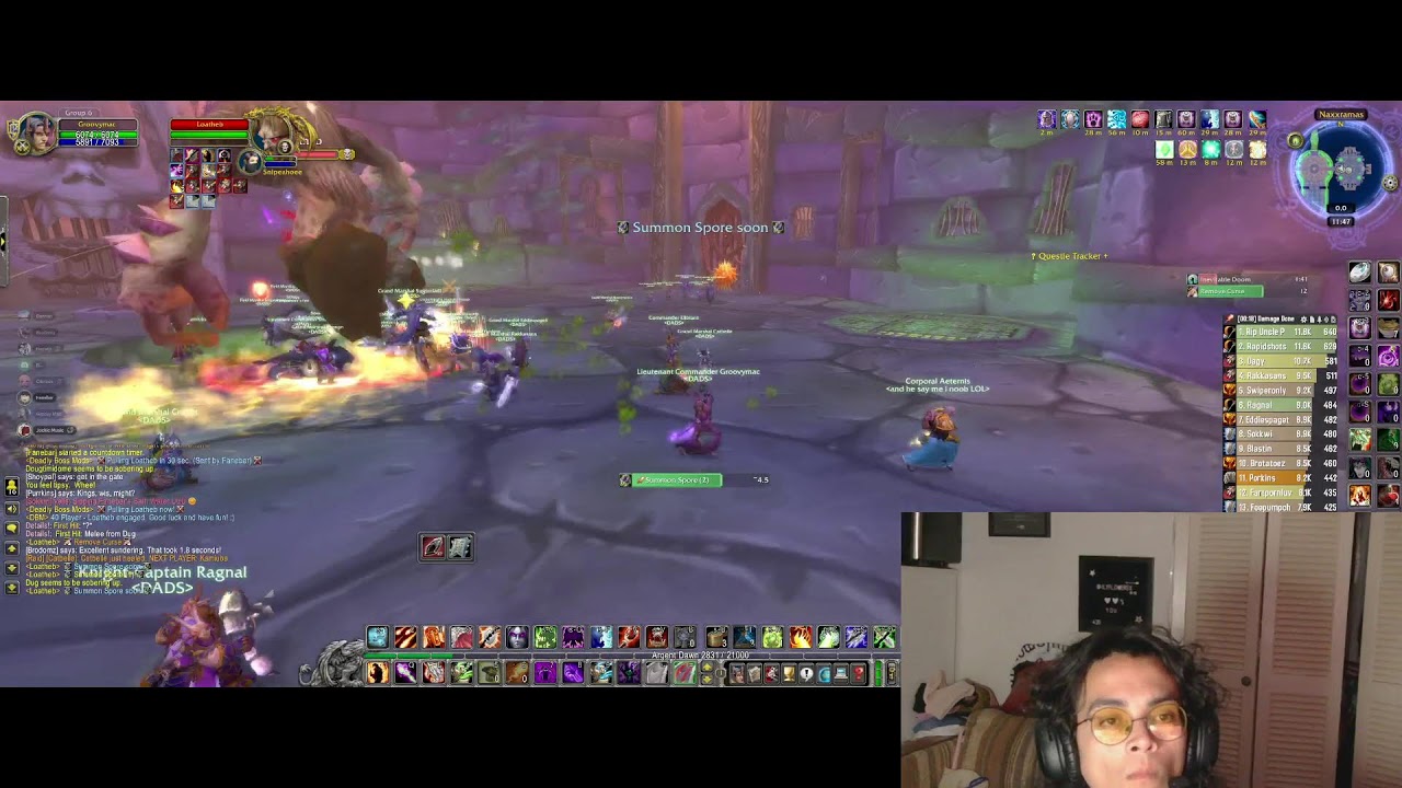 NAXX40 NEW RAID TIME PROG W/ DADS WARLOCK ON NIGHTSLAYER US WOW CLASSIC