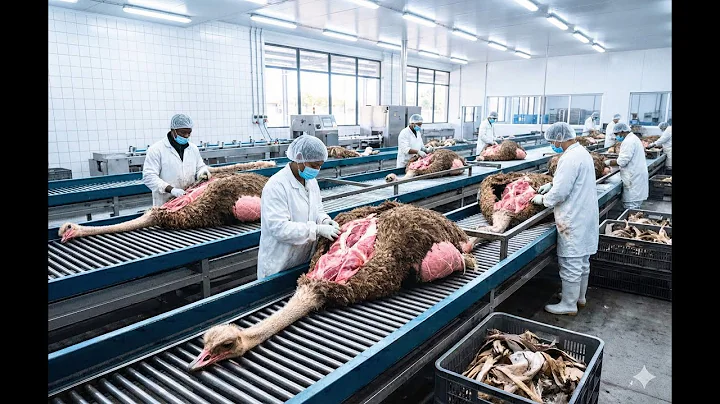 Inside Today’s Ostrich Leather Factory from fresh hides to high end fashion products (short process)