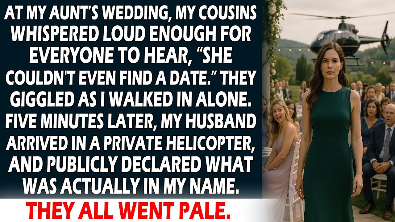 I Walked In Alone at the Wedding, Then My Husband Landed in a Helicopter and Revealed the Truth...