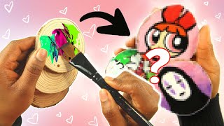 PAINTING CARTOON CHARACTERS ON WOOD- using the Arteza Acrylic Paint and Wood Slices
