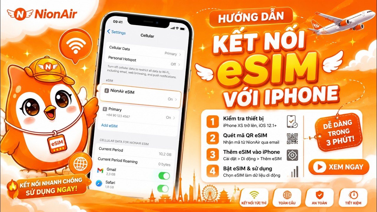[ Hướng dẫn ] Kết nối Esim với điện thoại Iphone - eSim NionAir