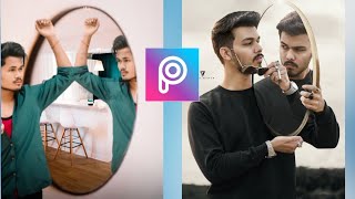Picsart Mirror Reflection Photo Editing Tutorial || Instragram Viral  Editing Concept step by step screenshot 4