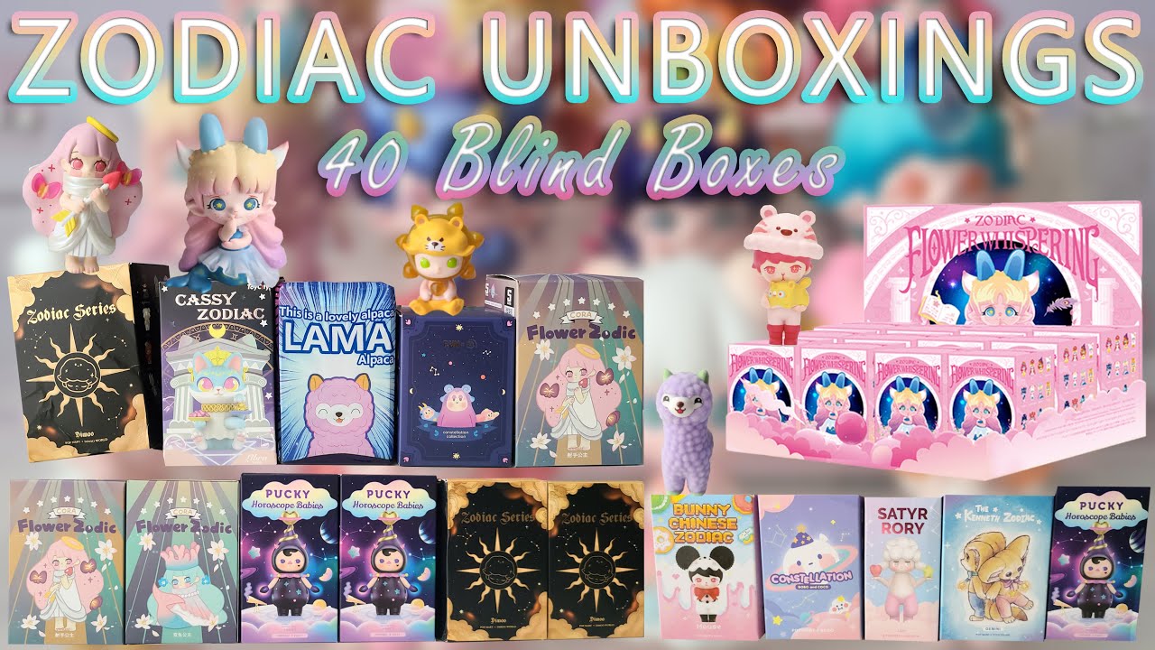 40 POPMART ZODIAC themed blind box unboxing!! Full Case of Fairy Zoe Flower Whispering Zodiac!