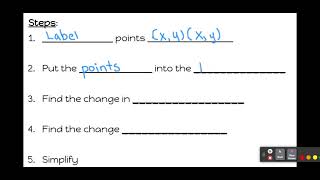 Finding Slope from two points - notes video - Google Slides