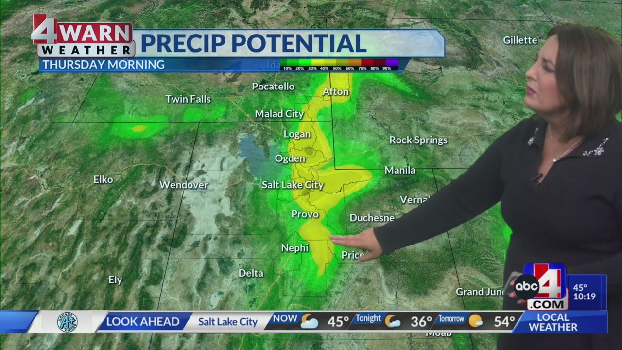 A bit unsettled but overall, a drier Thursday with above average daytime highs throughout the state