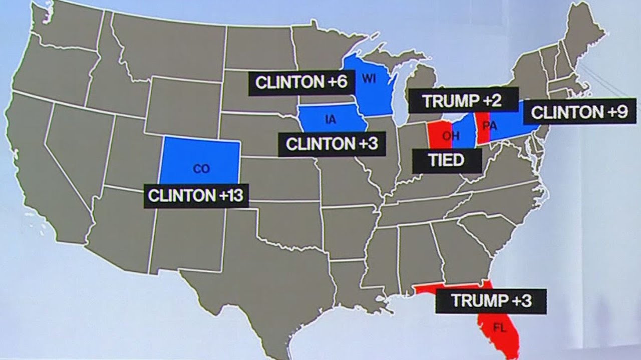 Trump Gaining Ground vs. Clinton in Battleground States - YouTube