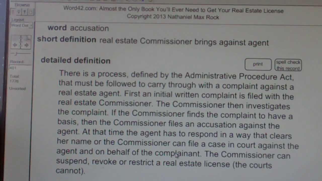 accusation Real Estate License Exam Study Guide YouTube