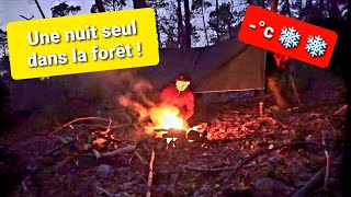 UNE NUIT SEUL DANS LA FORÊT EN PLEIN HIVER (bivouac, hamac et bâche)