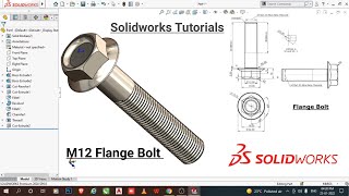 Solidworks Tutorials | Flange Bolt Design In Solidworks | #solidworks | #autocad